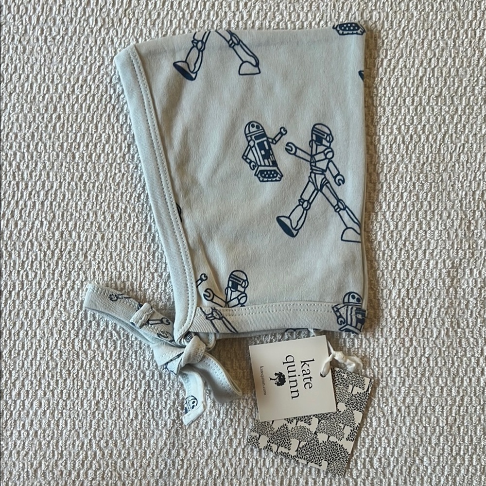 NWT Kate Quinn Baby Elf Hat with Robot Print